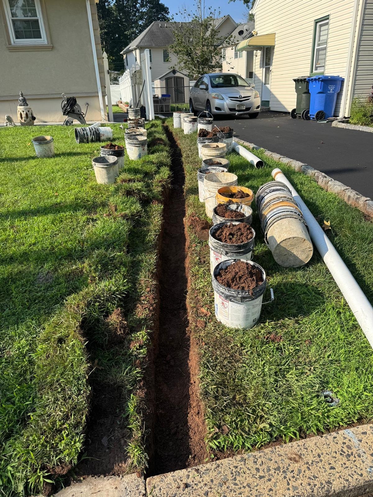 Downspout drainage work by Green Force Property Services